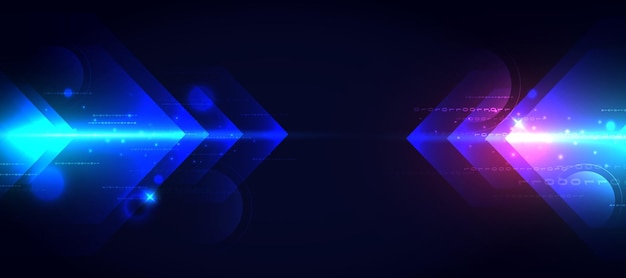 Fondo de tecnología abstracta con efecto de luz de neón de movimiento