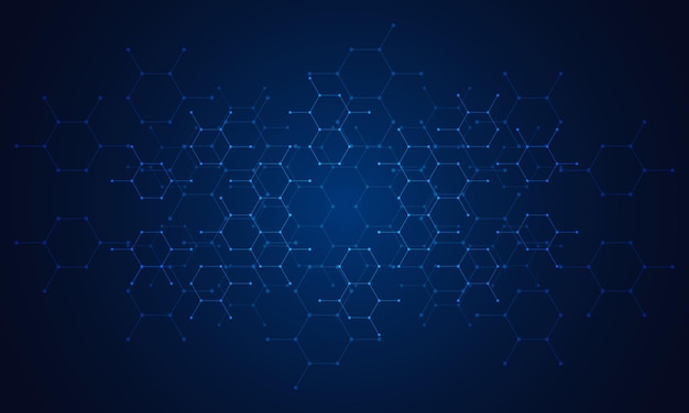 Fondo de tecnología abstracta y elemento de diseño con patrón de hexágonos