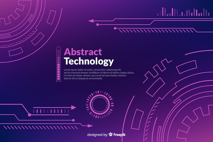 Vector fondo de tecnología abstracta en estilo hud