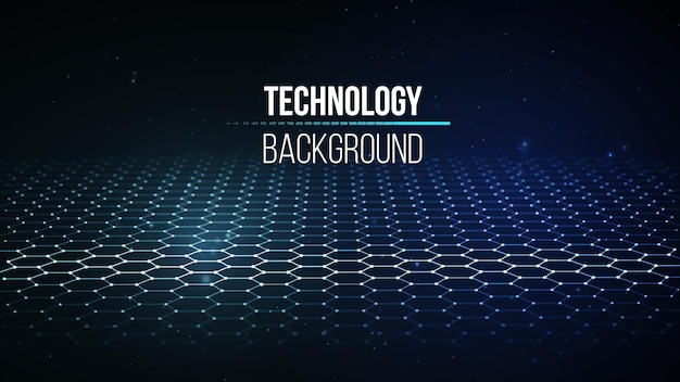 Fondo de tecnología abstracta. Fondo 3d grid.Cyber tecnología Ai tech wire network wireframe futurista. Inteligencia artificial . Fondo de seguridad cibernética Ilustración vectorial