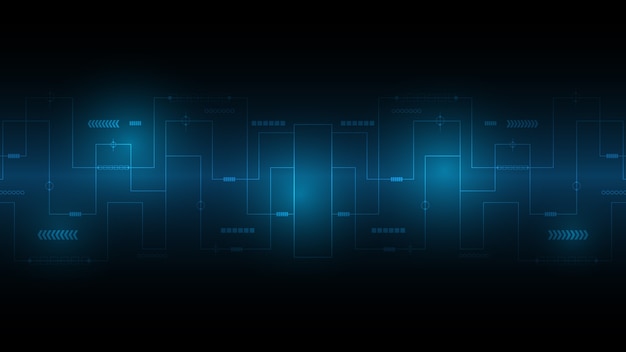 Fondo de tecnología abstracta, fondo de innovación de concepto de comunicación de alta tecnología, fondo azul digital de ciencia y tecnología