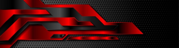 Fondo de tecnología abstracta futurista roja y negra