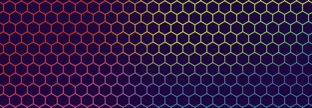 Fondo de tecnología abstracta de hexágono multicolor
