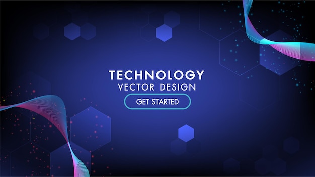 Vector fondo de tecnología abstracta hitech comunicación concepto tecnología negocio digital innovación ciencia ficción escena vector ilustración con copyspace