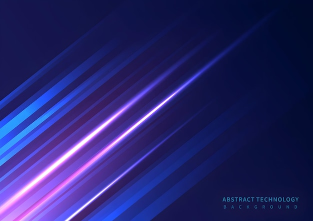 Fondo de tecnología abstracta con líneas brillantes y movimiento dinámico