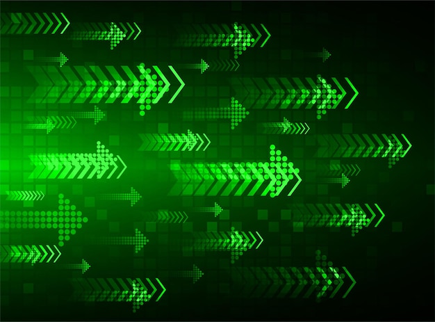 Fondo de tecnología abstracta de luz de flecha verde
