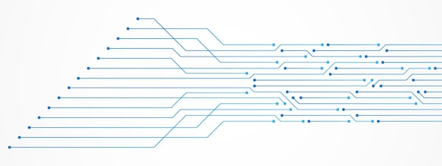 Fondo de tecnología abstracta, patrón de placa de circuito azul, microchip, línea eléctrica