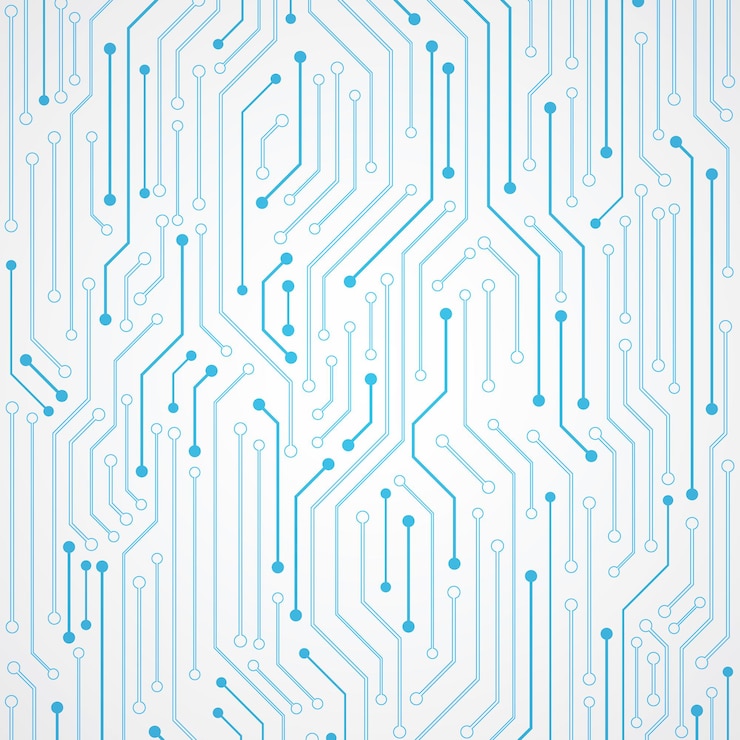 Vector fondo de tecnología abstracta patrón de placa de circuito azul