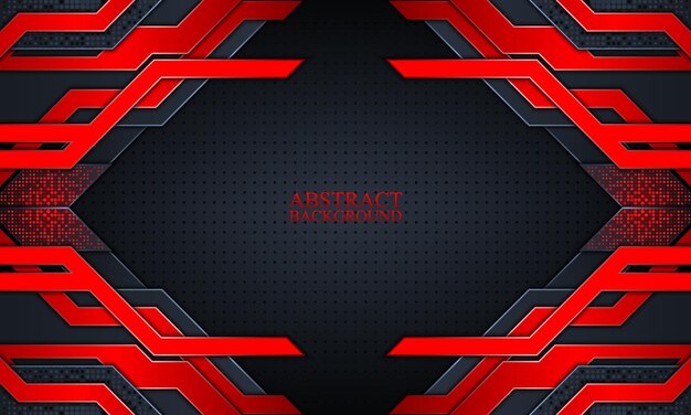 Fondo de tecnología abstracta con rayas de brillo azul marino y rojo oscuro ilustración vectorial