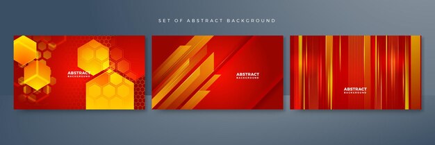 Fondo de tecnología abstracta roja y naranja moderna con puntos de conexión digital luces y líneas de velocidad hexagonal Fondo de partículas tecnológicas Fondo de concepto de alta tecnología digital