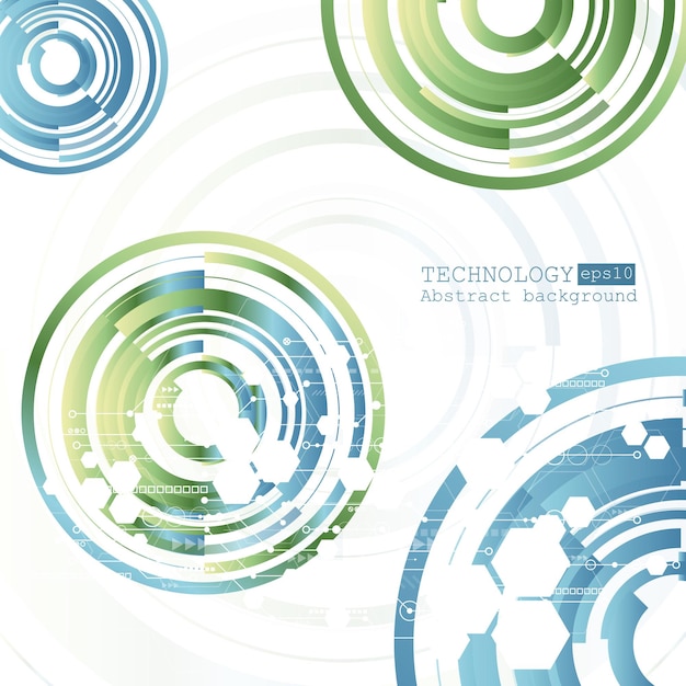 Fondo de tecnología abstracta con varios elementos tecnológicos ilustración vectorial eps 10