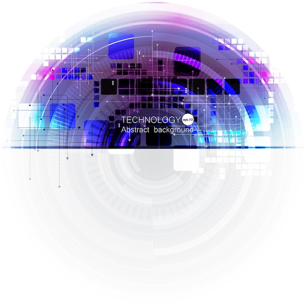 Fondo de tecnología abstracta con varios elementos tecnológicos. ilustración vectorial EPS 10.