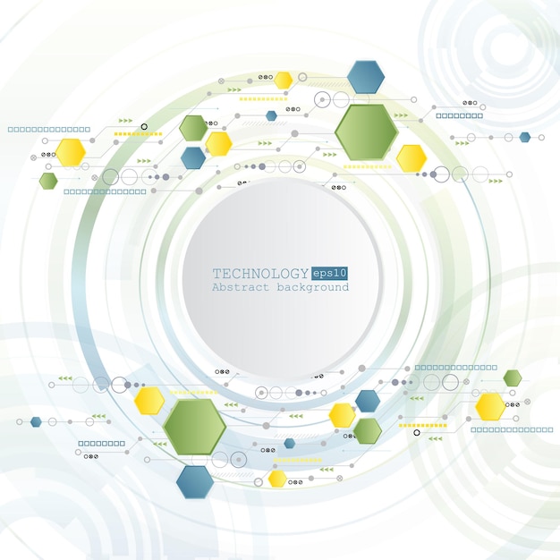 Vector fondo de tecnología abstracta con varios elementos tecnológicos ilustración vectorial eps 10