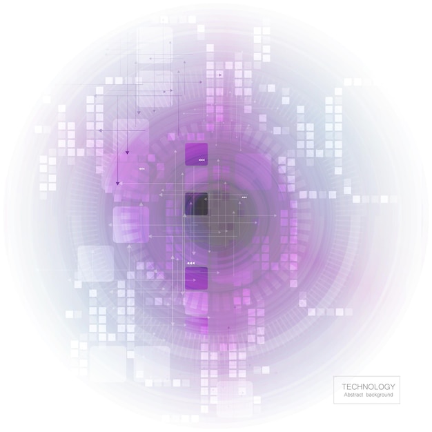 Fondo de tecnología abstracta con varios elementos tecnológicos. ilustración vectorial EPS 10.
