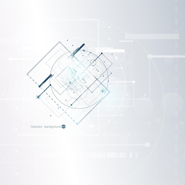 Vector fondo de tecnología abstracta con varios elementos tecnológicos ilustración vectorial