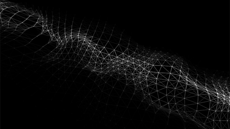 Vector fondo de tecnología abstracta vectorial visualización de grandes datos onda dinámica digital sobre fondo oscuro