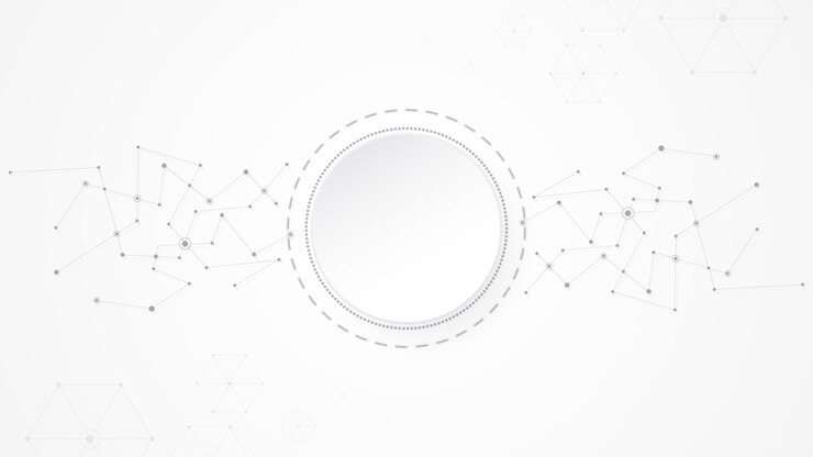 Vector fondo de tecnología abstracto blanco gris con diversos elementos tecnológicos fondo de innovación de concepto de comunicación de alta tecnología espacio vacío de círculo para el texto