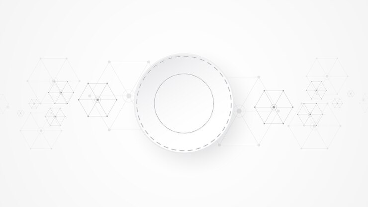 Vector fondo de tecnología abstracto blanco gris con diversos elementos tecnológicos fondo de innovación de concepto de comunicación de alta tecnología espacio vacío de círculo para el texto