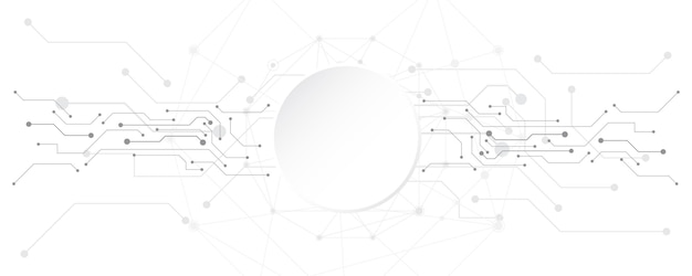 Fondo de tecnología abstracto blanco gris con varios elementos de tecnología Comunicación de alta tecnología
