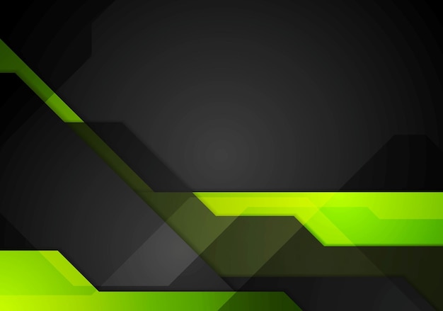 Vector fondo de tecnología abstracto negro verde