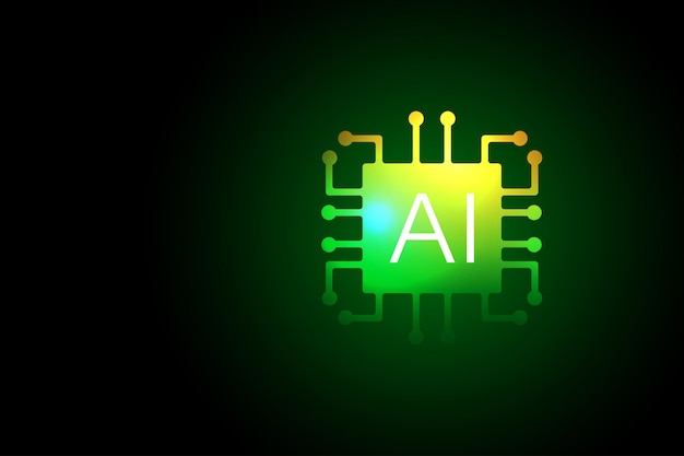 Fondo de tecnología Ai Icono de inteligencia artificial con vector de fondo
