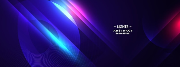 Fondo de tecnología azul abstracto con luz de neón brillante