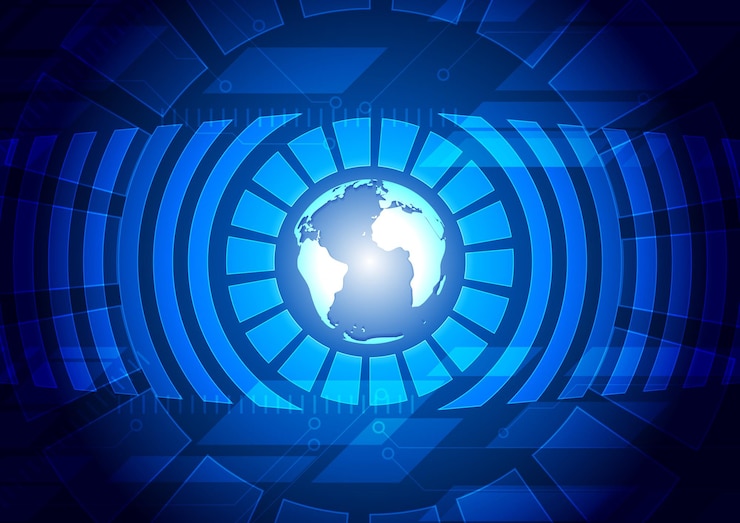 Vector fondo de tecnología azul oscuro