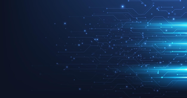 Fondo de tecnología azul de placa de circuito