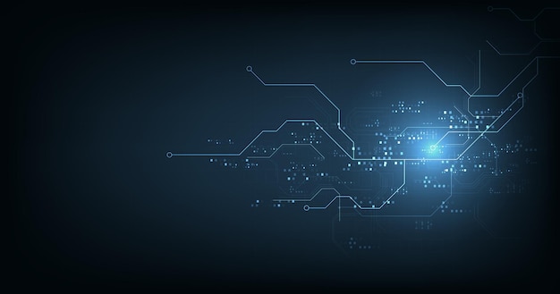 Fondo de tecnología azul de placa de circuito