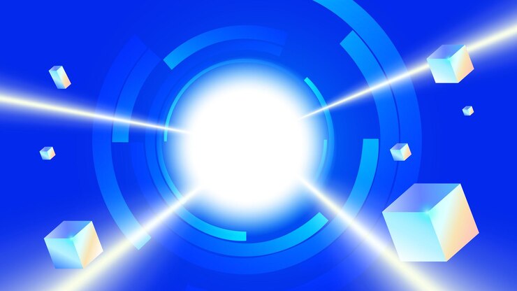 Fondo de tecnología azul vectorial con línea de luz de velocidad futurista