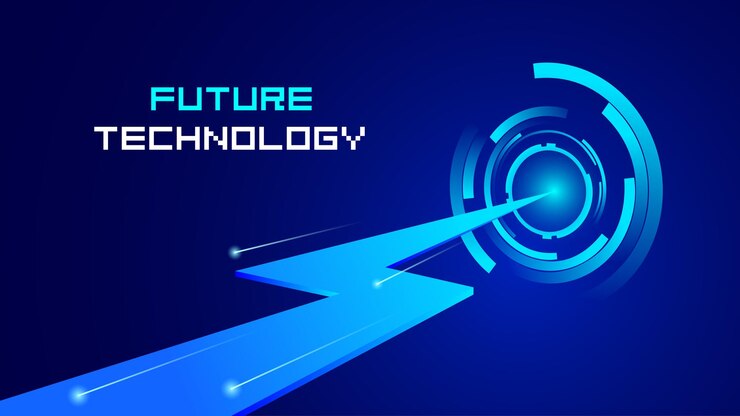 Fondo de tecnología azul vectorial con línea de luz de velocidad futurista