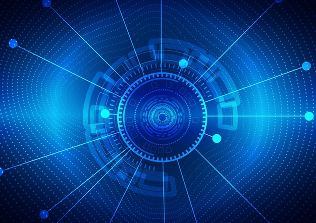 Fondo de tecnología de circuito con sistema de conexión de datos digitales de alta tecnología y diseño electrónico de computadora