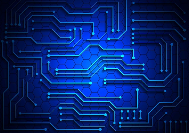 Fondo de tecnología de circuito con sistema de conexión de datos digitales de alta tecnología y diseño electrónico de computadora