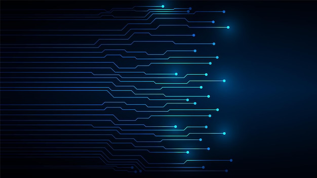 Fondo de tecnología de circuito con sistema de conexión de datos digitales de alta tecnología y diseño electrónico de computadora