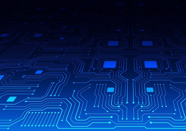 Fondo de tecnología de circuito con sistema de conexión de datos digitales de alta tecnología y diseño electrónico de computadora