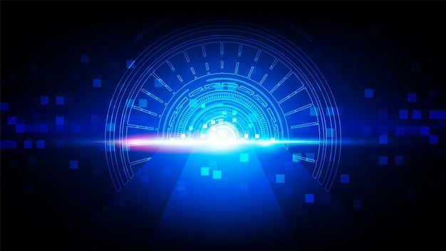 Fondo de tecnología de circuito con sistema de conexión de datos digitales de alta tecnología y diseño electrónico de computadora
