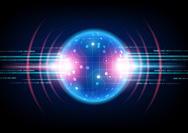 Fondo de tecnología de circuito con sistema de conexión de datos digitales de alta tecnología y diseño electrónico de computadora