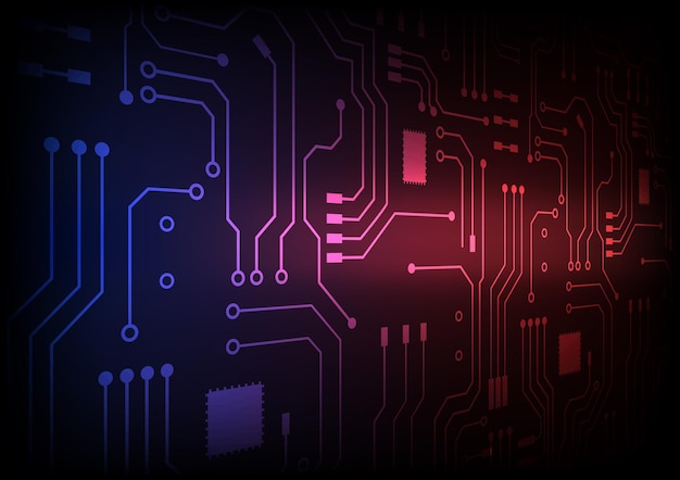 Fondo de tecnología de circuito con sistema de conexión de datos digitales de alta tecnología y diseño electrónico de computadora