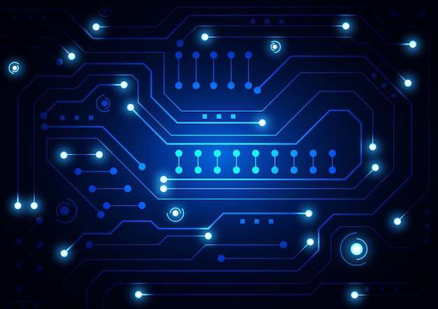 Fondo de tecnología de circuito con sistema de conexión de datos digitales de alta tecnología y diseño electrónico de computadora