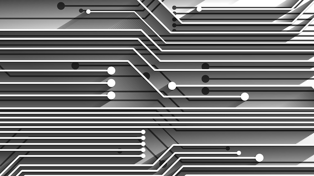 Fondo de tecnología de circuito con sistema de conexión de datos digitales de alta tecnología y diseño electrónico de computadora