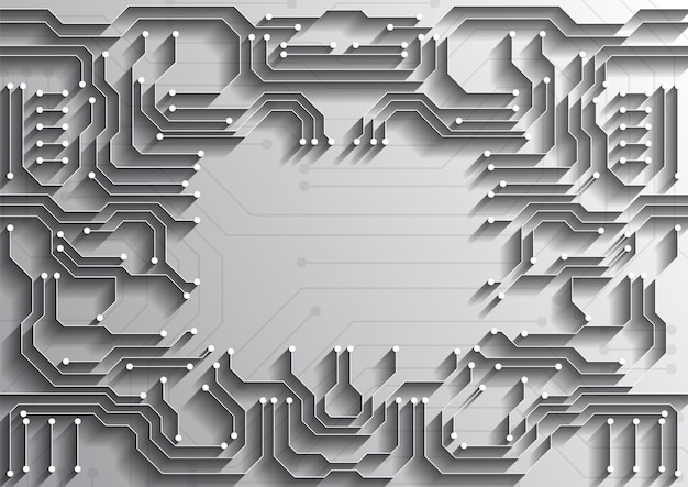 Fondo de tecnología de circuito con sistema de conexión de datos digitales de alta tecnología y diseño electrónico de computadora