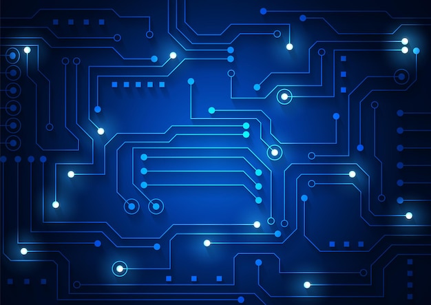Fondo de tecnología de circuito con sistema de conexión de datos digitales de alta tecnología y diseño electrónico de computadora