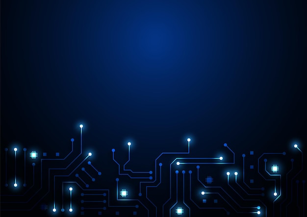 Fondo de tecnología de circuito con sistema de conexión de datos digitales de alta tecnología y diseño electrónico de computadora