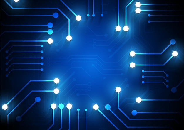 Fondo de tecnología de circuito con sistema de conexión de datos digitales de alta tecnología y diseño electrónico de computadora