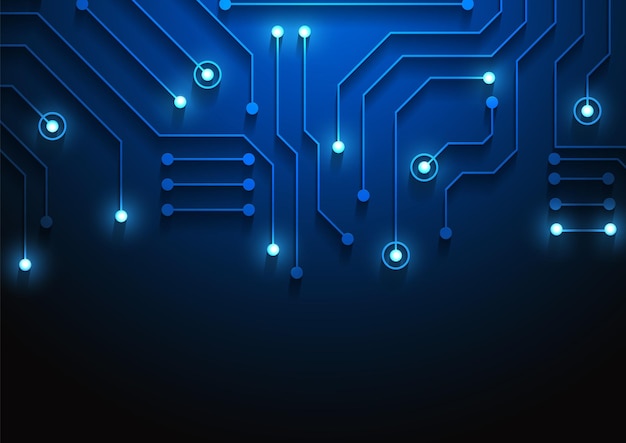Fondo de tecnología de circuito con sistema de conexión de datos digitales de alta tecnología y diseño electrónico de computadora