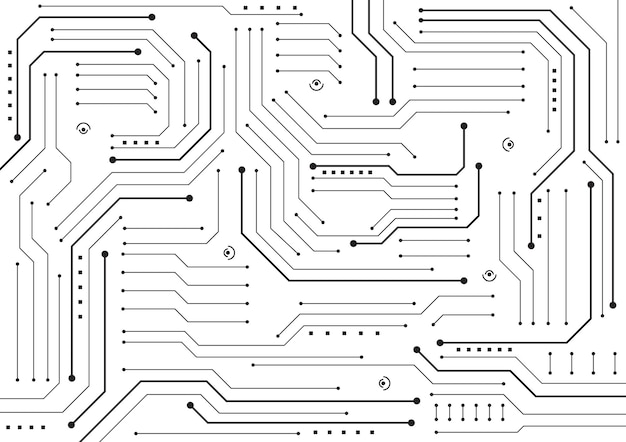 Fondo de tecnología de circuito con sistema de conexión de datos digitales de alta tecnología y diseño electrónico de computadora