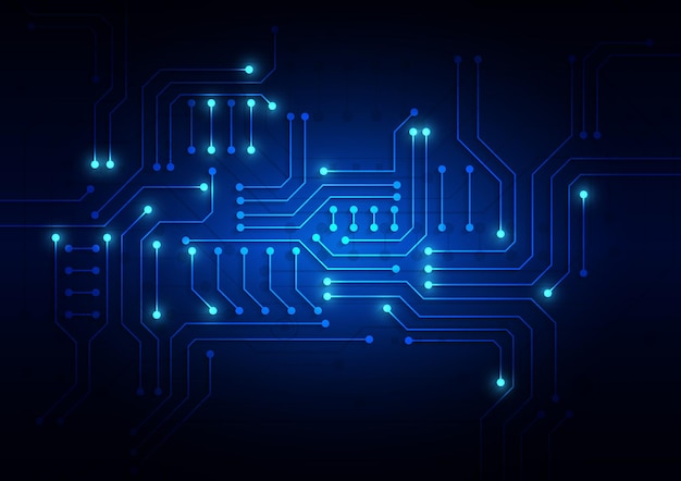 Fondo de tecnología de circuito con sistema de conexión de datos digitales de alta tecnología y diseño electrónico de computadora