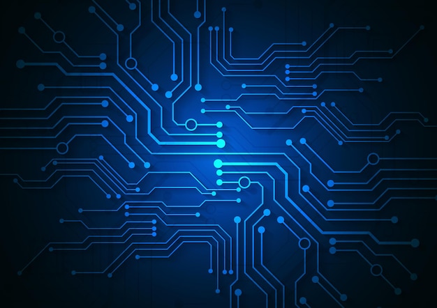 Fondo de tecnología de circuito con sistema de conexión de datos digitales de alta tecnología y diseño electrónico de computadora