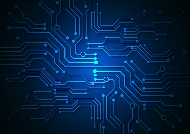 Fondo de tecnología de circuito con sistema de conexión de datos digitales de alta tecnología y diseño electrónico de computadora