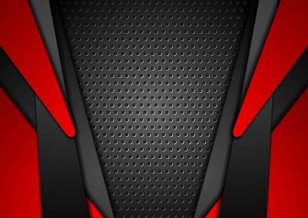 Vector fondo de tecnología de contraste rojo y negro abstracto